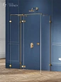 Душевой уголок NEW TRENDY AVEXA GOLD BRUSHED L 110x110x200 EXK-3092 брашированное золото Душевой уголок NEW TRENDY AVEXA GOLD BRUSHED L 110x110x200 EXK-3092 брашированное золото