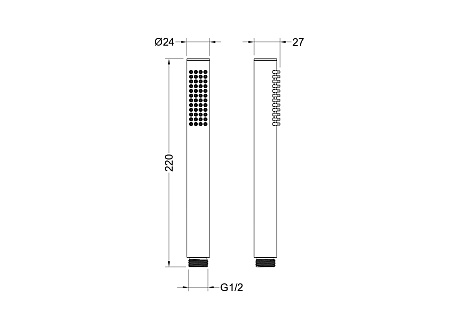 Душевая лейка Aquatek Европа AQ2002BGM черный хром шлифованный