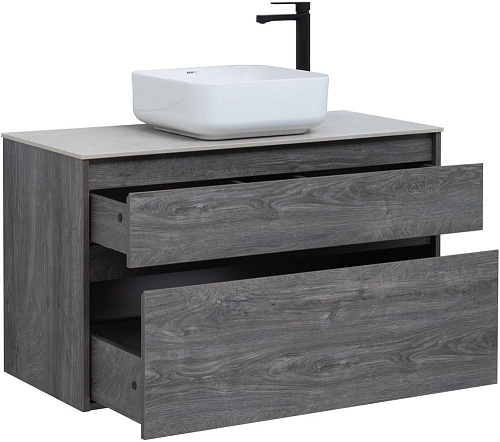 Тумба под раковину Aquanet Nova Lite 100 дуб рошелье (2 ящика) 00242582 Тумба под раковину Aquanet Nova Lite 100 дуб рошелье (2 ящика) 00242582