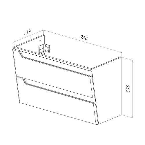 Тумба под раковину Lemark MIANO, 100 см подвесная, белый LM06M100T Тумба под раковину Lemark MIANO, 100 см подвесная, белый LM06M100T