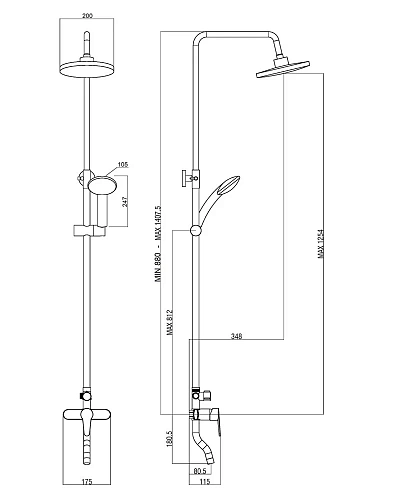 Душевая система OneLife P01-911b черный Душевая система OneLife P01-911b черный