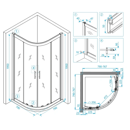 Душевой уголок RGW HO-51 800x800 мм 03065188-11 хром Easy Clean Душевой уголок RGW HO-51 800x800 мм 03065188-11 хром Easy Clean
