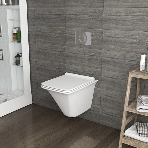 Унитаз подвесной GROSSMAN GR-4413S 510x355x370 безободковый с тонкой крышкой Унитаз подвесной GROSSMAN GR-4413S 510x355x370 безободковый с тонкой крышкой