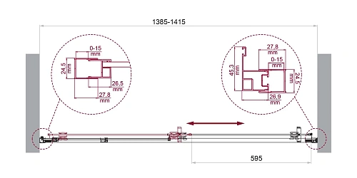 Душевая дверь BelBagno LUCE-BF-1-140-C-Cr Душевая дверь BelBagno LUCE-BF-1-140-C-Cr