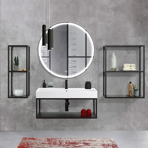 Зеркало CEZARES CADRO в металлической раме с подсветкой сенсорным выключателем и подогревом CZR-SPC-CADRO-900-LED-TCH-WARM 907x30 Зеркало CEZARES CADRO в металлической раме с подсветкой сенсорным выключателем и подогревом CZR-SPC-CADRO-900-LED-TCH-WARM 907x30