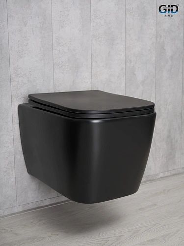 Унитаз подвесной Gid Tr2140Bm 62255Y черный матовый 51x35x37.5 с крышкой микролифт Унитаз подвесной Gid Tr2140Bm 62255Y черный матовый 51x35x37.5 с крышкой микролифт