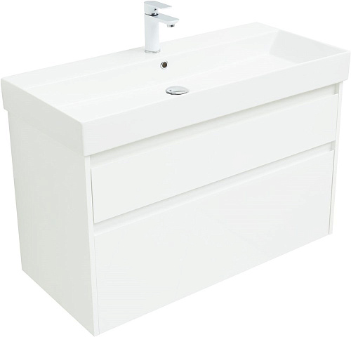 Тумба под раковину Aquanet Nova Lite 100 (SLIM SYNERGY) белый, 2 ящика 00249940 Тумба под раковину Aquanet Nova Lite 100 (SLIM SYNERGY) белый, 2 ящика 00249940