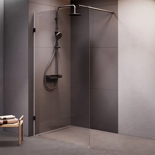 Душевая перегородка AM.PM X-Joy W94UWI-110-F1-BTE 110x195, стекло прозрачное 8 мм с покрытием, профиль черный Душевая перегородка AM.PM X-Joy W94UWI-110-F1-BTE 110x195, стекло прозрачное 8 мм с покрытием, профиль черный