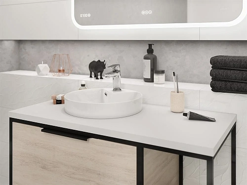 Плитка керамическая Cersanit Glory белый рельеф 25x75 GOU052 Плитка керамическая Cersanit Glory белый рельеф 25x75 GOU052