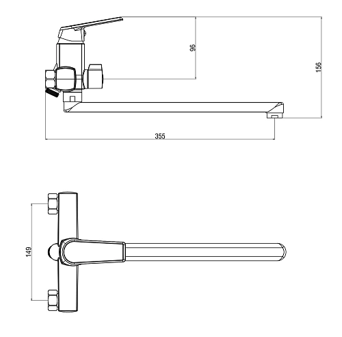 Смеситель для ванны OneLife P02-211cr Смеситель для ванны OneLife P02-211cr
