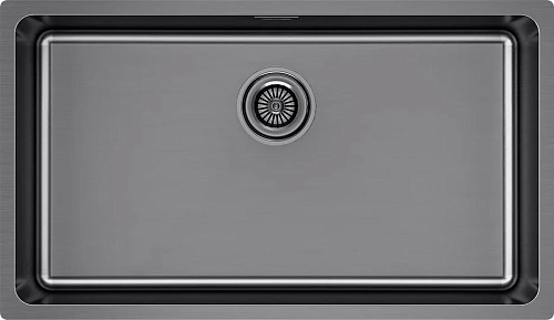 Кухонная мойка Paulmark YUNI 76 UN YU76-GM, вороненая сталь, 760х440мм Кухонная мойка Paulmark YUNI 76 UN YU76-GM, вороненая сталь, 760х440мм