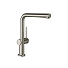 Картинка анонса товара «смеситель для кухни hansgrohe 270, с вытяжным изливом, 1jet 72808800, под сталь»