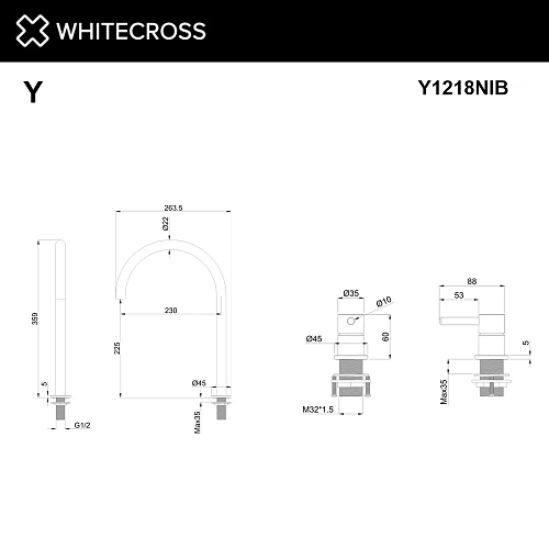 Смеситель для раковины WHITECROSS Y Y1218NIB брашированный никель Смеситель для раковины WHITECROSS Y Y1218NIB брашированный никель