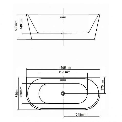 Ванна отдельностоящая Swedbe Vita 8828 1700мм Ванна отдельностоящая Swedbe Vita 8828 1700мм