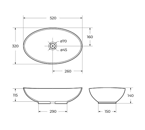 Раковина BelBagno BB1147 520x320 белый Раковина BelBagno BB1147 520x320 белый