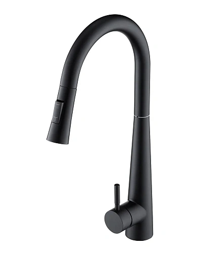 Смеситель для кухни Orange Steel M99-007b с вытяжным изивом, черный Смеситель для кухни Orange Steel M99-007b с вытяжным изивом, черный