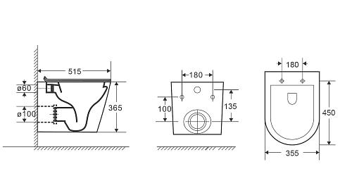 Унитаз подвесной GROSSMAN GR-4478SQ 515x355x365 безободковый смыв торнадо бесшумный с сиденьем Унитаз подвесной GROSSMAN GR-4478SQ 515x355x365 безободковый смыв торнадо бесшумный с сиденьем