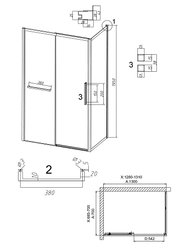 Душевой уголок GROSSMAN Style 100.K33.05.130.10.02-200.K33.05.70.10.02 (130х70х195) раздвижная(левая),хром,стекло шиншилла Душевой уголок GROSSMAN Style 100.K33.05.130.10.02-200.K33.05.70.10.02 (130х70х195) раздвижная(левая),хром,стекло шиншилла