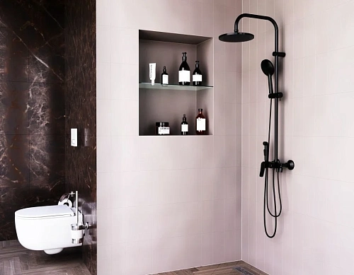 Душевая система со смесителем-полкой Damixa Apollo DX220910300 Душевая система со смесителем-полкой Damixa Apollo DX220910300