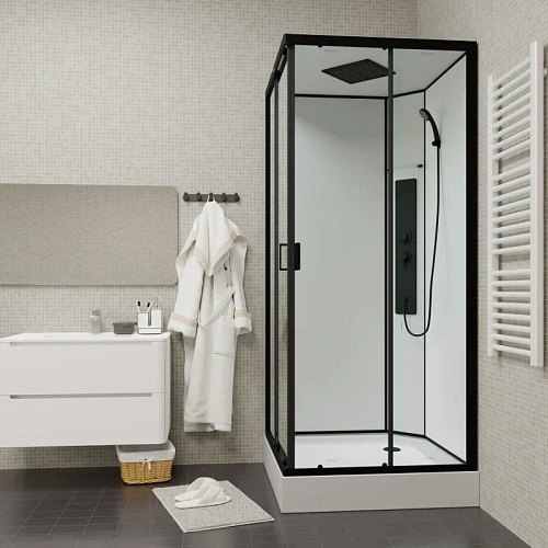 Душевая кабина Parly AMI Quadro 900x900 профиль черный, стекло прозрачное Душевая кабина Parly AMI Quadro 900x900 профиль черный, стекло прозрачное