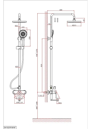 Душевая система D&K Bayern Furth (DA1523705B18) Душевая система D&K Bayern Furth (DA1523705B18)