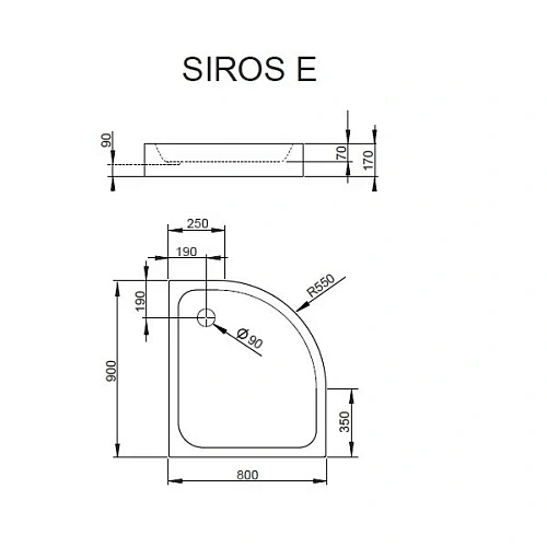 Душевой поддон Radaway Siros E Compact SBE9817-1R 90x80 R Душевой поддон Radaway Siros E Compact SBE9817-1R 90x80 R