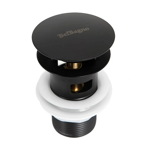 Донный клапан BelBagno BB-SAT-NERO черный матовый Донный клапан BelBagno BB-SAT-NERO черный матовый