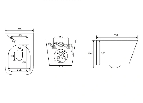 Унитаз подвесной ABBER Rechteck AC1201 белый, безободковый с крышкой микролифт Унитаз подвесной ABBER Rechteck AC1201 белый, безободковый с крышкой микролифт