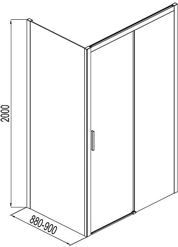 Боковая стенка Aquanet Pleasure AE60-F-90H200U-BT 90, прозрачное стекло Боковая стенка Aquanet Pleasure AE60-F-90H200U-BT 90, прозрачное стекло