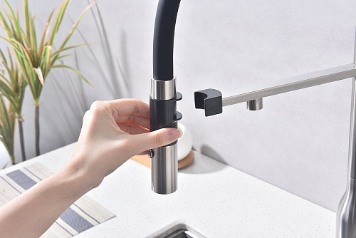 Смеситель для кухни Paulmark Magneto One брашированная сталь Ma213188-BS Смеситель для кухни Paulmark Magneto One брашированная сталь Ma213188-BS