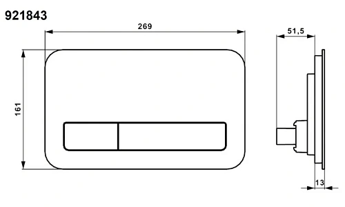 Клавиша смыва Villeroy & Boch ViConnect 922400RB (9224 00 RB) стекло, черный глянцевый Клавиша смыва Villeroy & Boch ViConnect 922400RB (9224 00 RB) стекло, черный глянцевый