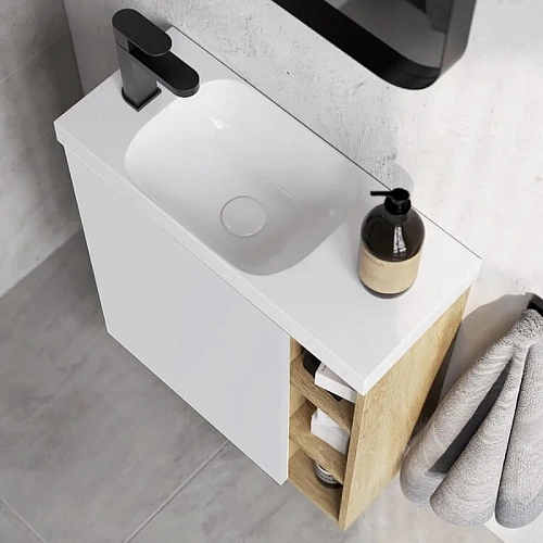 Корпус тумбы под раковину Aqwella Alba 60 L ALB0106LDD подвесной дуб давос 600х700х250 мм Корпус тумбы под раковину Aqwella Alba 60 L ALB0106LDD подвесной дуб давос 600х700х250 мм