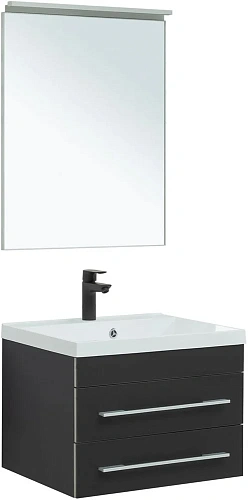 Тумба под раковину Aquanet Верона 58 New черный матовый 00272428 Тумба под раковину Aquanet Верона 58 New черный матовый 00272428