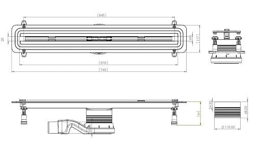 Душевой лоток Allen Brau Liberty 9.50002.SS 850 мм Душевой лоток Allen Brau Liberty 9.50002.SS 850 мм