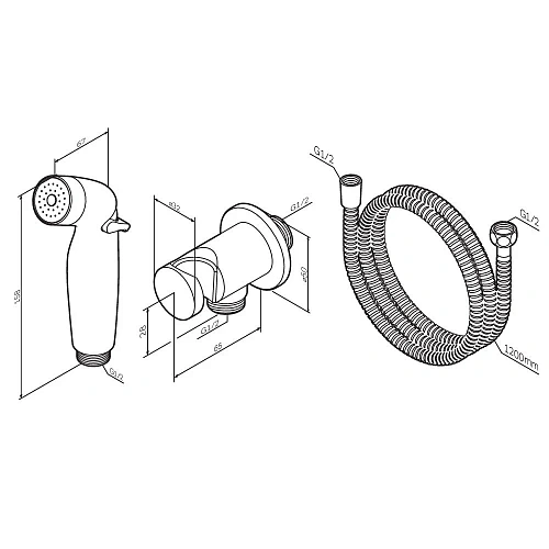 Гигиеническая лейка AM.PM AM.PM F0202100 со шлангом и держателем Гигиеническая лейка AM.PM AM.PM F0202100 со шлангом и держателем