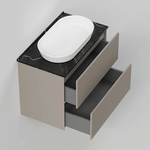 Тумба под раковину La Fenice Terra Twin Cappuccino 80 см FNC-01-TER-C-80-2 бежевая матовая Тумба под раковину La Fenice Terra Twin Cappuccino 80 см FNC-01-TER-C-80-2 бежевая матовая