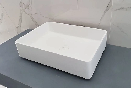 Раковина ABBER Stein AS2634 накладная, белая матовая Раковина ABBER Stein AS2634 накладная, белая матовая