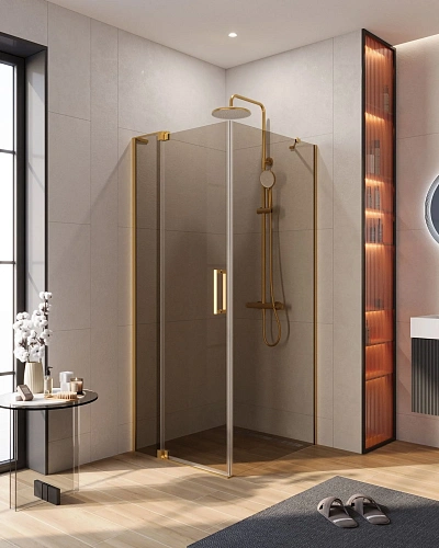 Душевой уголок CEZARES SLIDER-AH-1-90-70/80-BR-BORO 70-80x90см стекло тонированное (бронза), профиль брашированное золото Душевой уголок CEZARES SLIDER-AH-1-90-70/80-BR-BORO 70-80x90см стекло тонированное (бронза), профиль брашированное золото