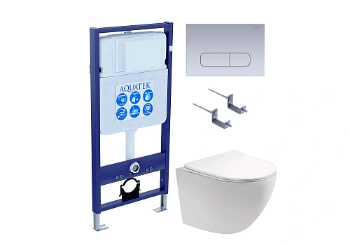 Комплект унитаза SET Aquatek ЕВРОПА T KDI14 с инсталляцией, креплением, клавишей смыва и сиденьем микролифт Комплект унитаза SET Aquatek ЕВРОПА T KDI14 с инсталляцией, креплением, клавишей смыва и сиденьем микролифт