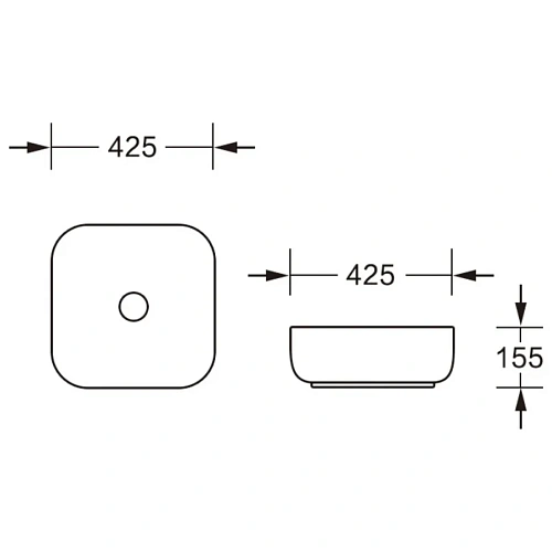 Раковина Ceruttispa CR0010 425х425х150 накладная, белая, квадратная Раковина Ceruttispa CR0010 425х425х150 накладная, белая, квадратная
