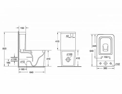 Унитаз напольный Aquanet Rimless Tavr 2.0 C1 LX-2905 с бачком 00257420 с сиденьем Унитаз напольный Aquanet Rimless Tavr 2.0 C1 LX-2905 с бачком 00257420 с сиденьем