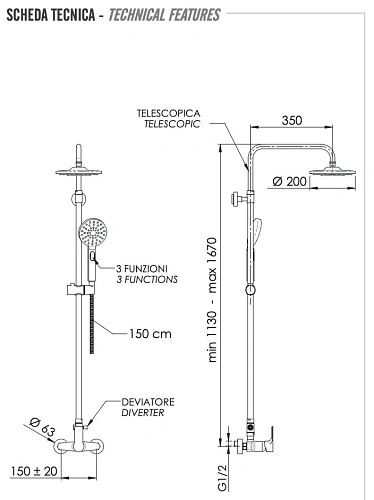Душевая система Remer Energy EY37AEC20 Душевая система Remer Energy EY37AEC20