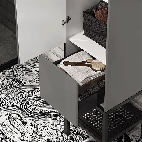 Шкаф-пенал Opadiris Треви 35 серый матовый / антрацит (петли слева) trevi-penal-l Шкаф-пенал Opadiris Треви 35 серый матовый / антрацит (петли слева) trevi-penal-l