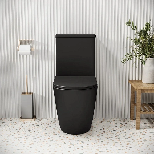 Унитаз напольный GROSSMAN GR-4480BMS Color 620x365x810 черный матовый безободковый с тонкой крышкой Унитаз напольный GROSSMAN GR-4480BMS Color 620x365x810 черный матовый безободковый с тонкой крышкой