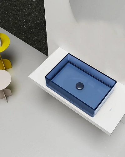 Раковина ABBER Kristall AT2803Saphir прозрачная, накладная, синяя Раковина ABBER Kristall AT2803Saphir прозрачная, накладная, синяя