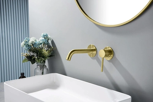Смеситель для раковины Timo Saona 2372/17SM встраиваемый золото матовое Смеситель для раковины Timo Saona 2372/17SM встраиваемый золото матовое