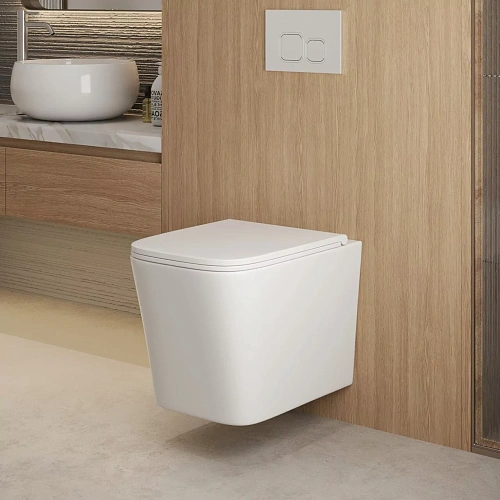 Унитаз подвесной GROSSMAN GR-4441SQ 53x36x36,5 белый, безободковый, торнадо с тонкой крышкой Унитаз подвесной GROSSMAN GR-4441SQ 53x36x36,5 белый, безободковый, торнадо с тонкой крышкой