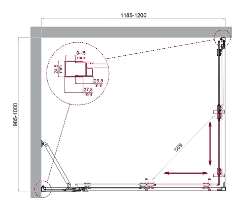 Душевой уголок BelBagno LUCE-AH-21-120/100-C-Cr Душевой уголок BelBagno LUCE-AH-21-120/100-C-Cr