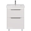 Тумба под раковину DREJA PRIME, 70 см, подвесная/напольная, 2 ящика, белый глянец 99.9301