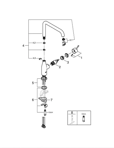 Смеситель для кухни GROHE Essence+ с высоким изливом, хром (30269000) Смеситель для кухни GROHE Essence+ с высоким изливом, хром (30269000)